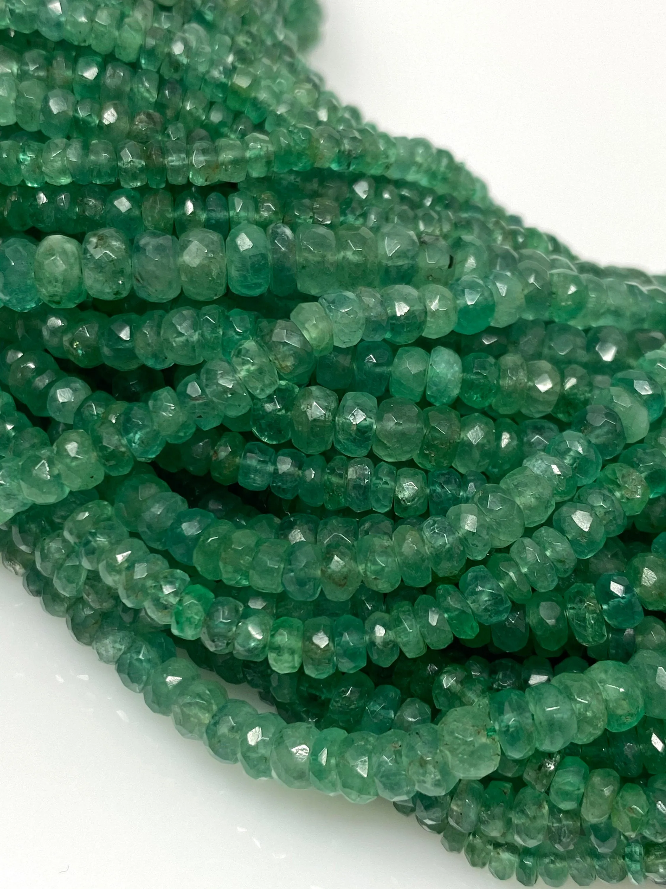 8" Emerald Beads, Genuine Zambian Emerald Gemstone Beads, Wholesale Bulk Beads, DIY Jewelry Making