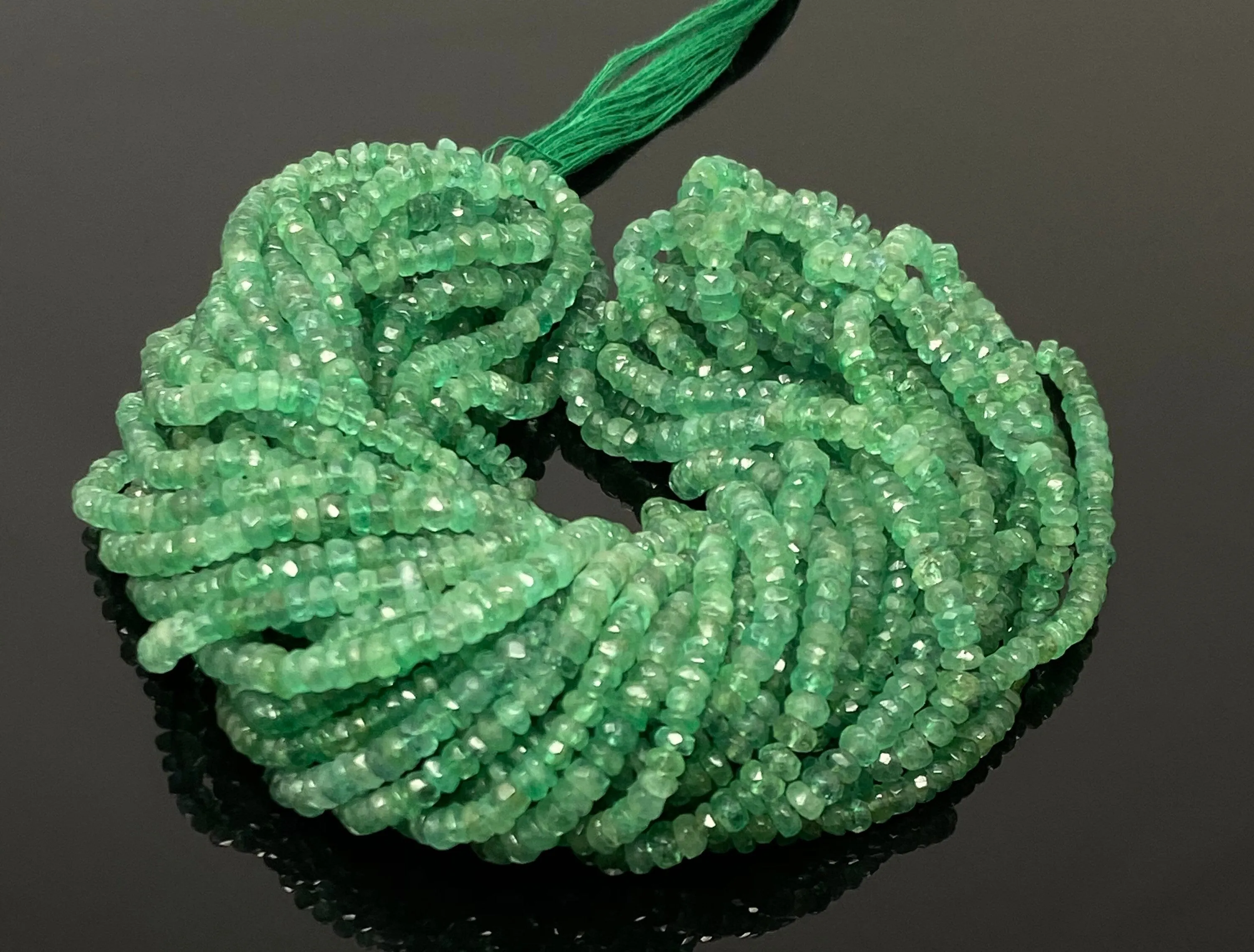8" Emerald Beads, Genuine Zambian Emerald Gemstone Beads, Wholesale Bulk Beads, DIY Jewelry Making