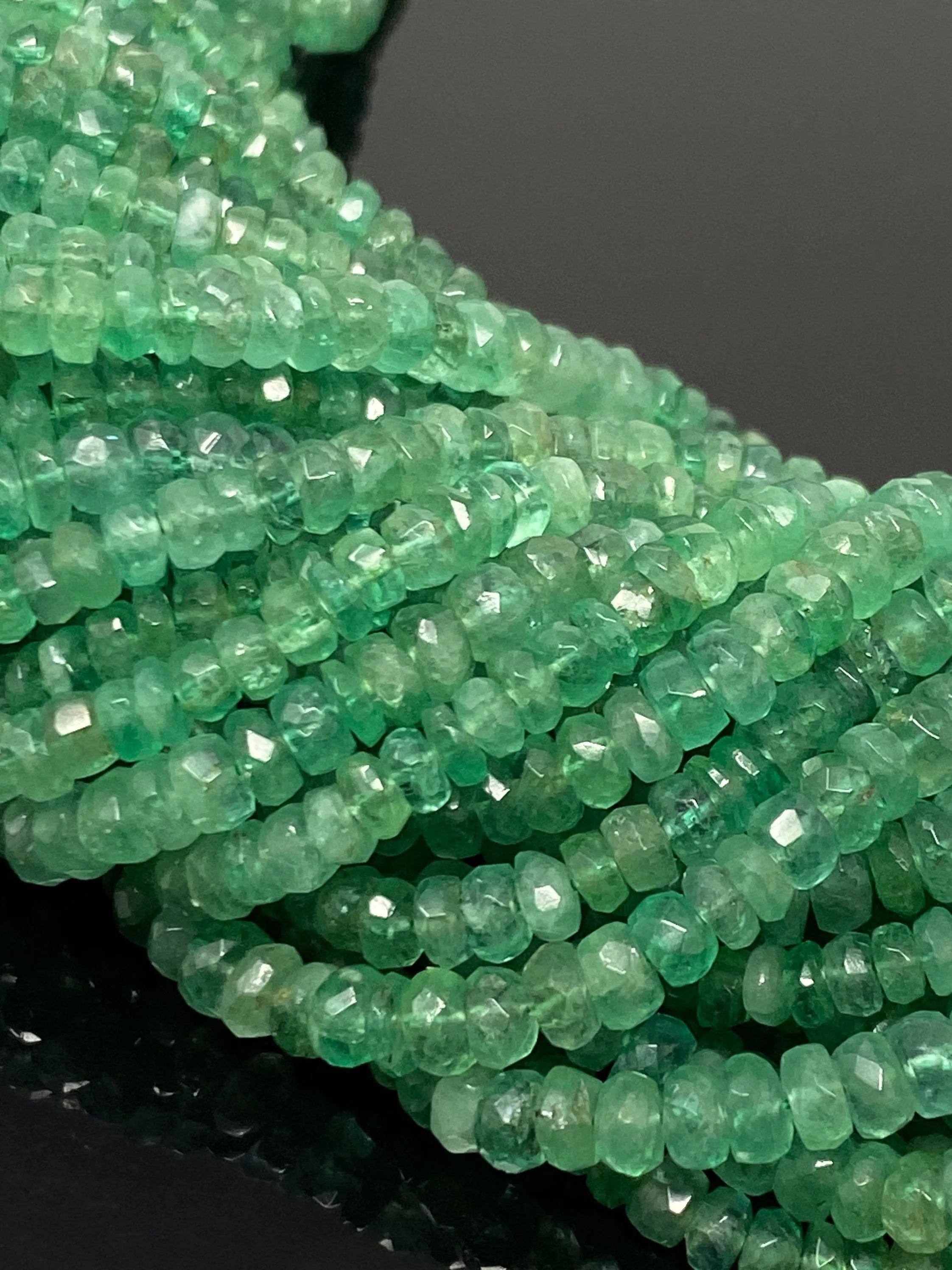 8" Emerald Beads, Genuine Zambian Emerald Gemstone Beads, Wholesale Bulk Beads, DIY Jewelry Making