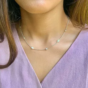 92.5 Silver Minimal CZ Necklace - RSJN110309