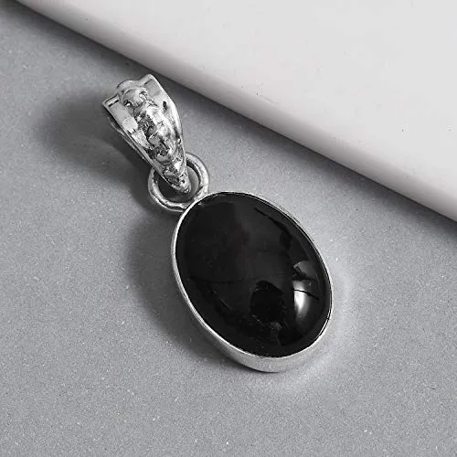 925 Sterling Silver Boho Handmade Strand Statement Pendant for Women Velvet Obsidian Fashion Jewelry Gift