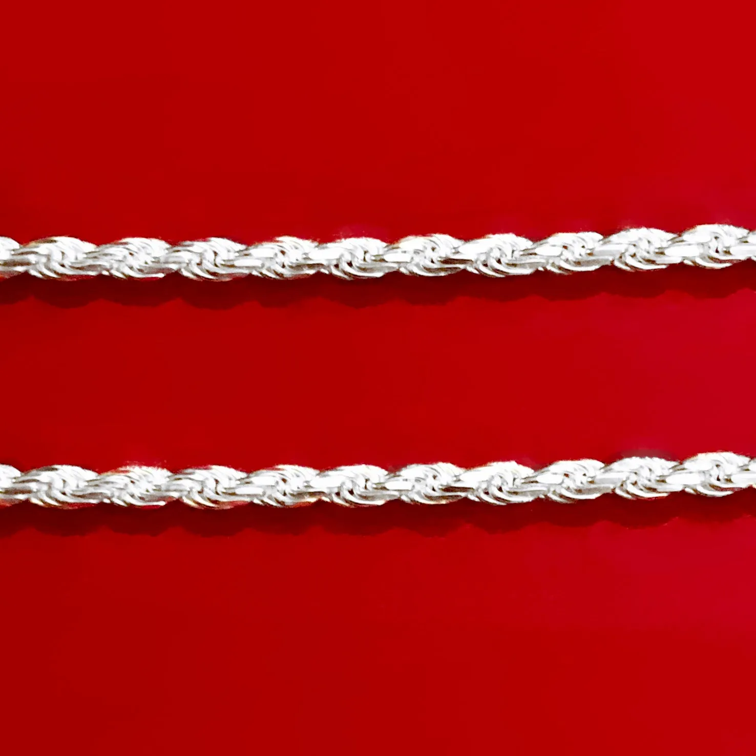 925 Sterling Silver Rope Necklace Chain (Design 7)