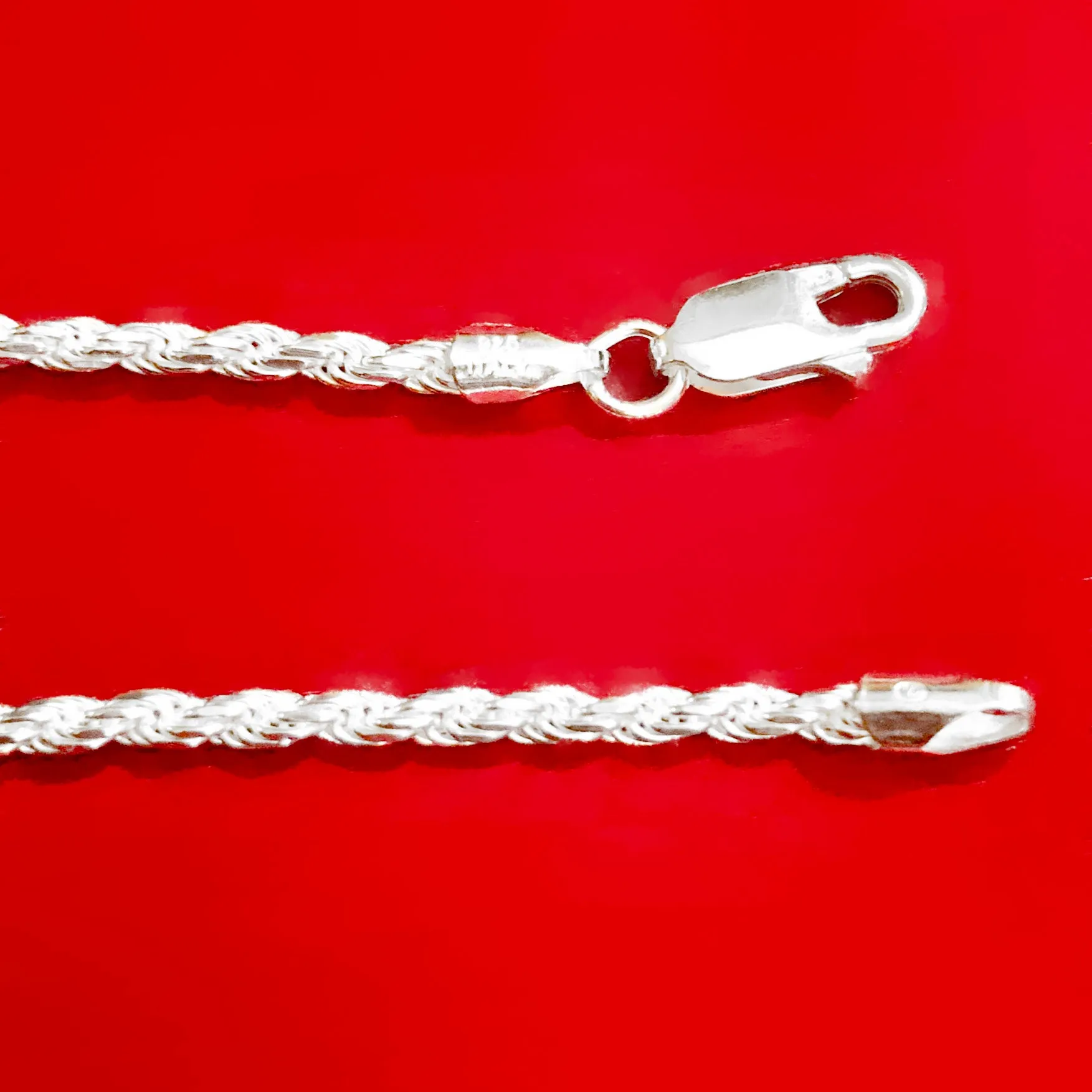 925 Sterling Silver Rope Necklace Chain (Design 7)