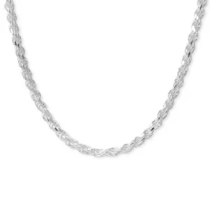 925 Sterling Silver Rope Necklace Chain (Design 7)