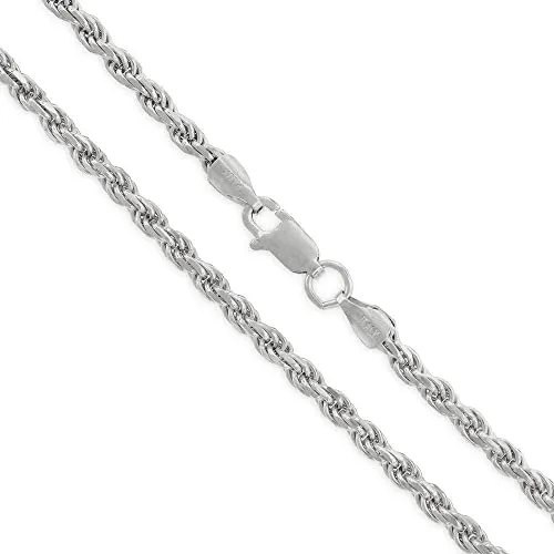 925 Sterling Silver Rope Necklace Chain (Design 7)
