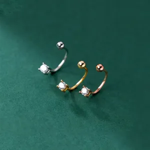 925 Sterling Silver Unique Zircon Pave Beads Stud Earrings