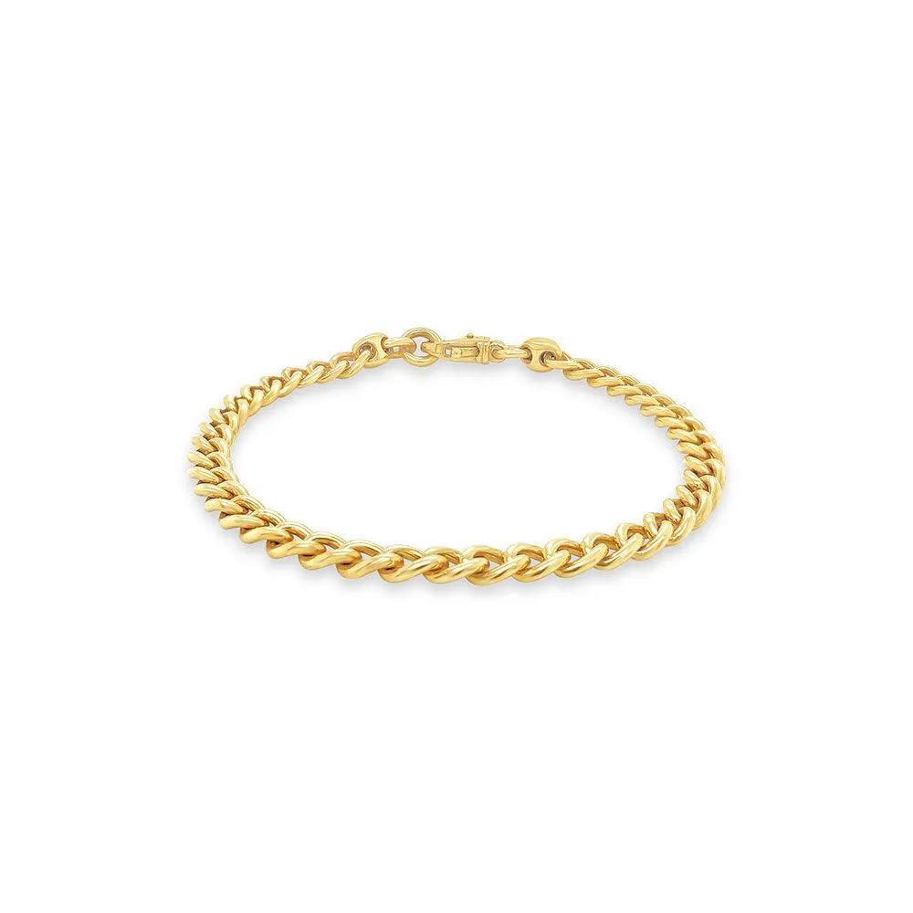 9k Yellow Gold Round Curb Bracelet