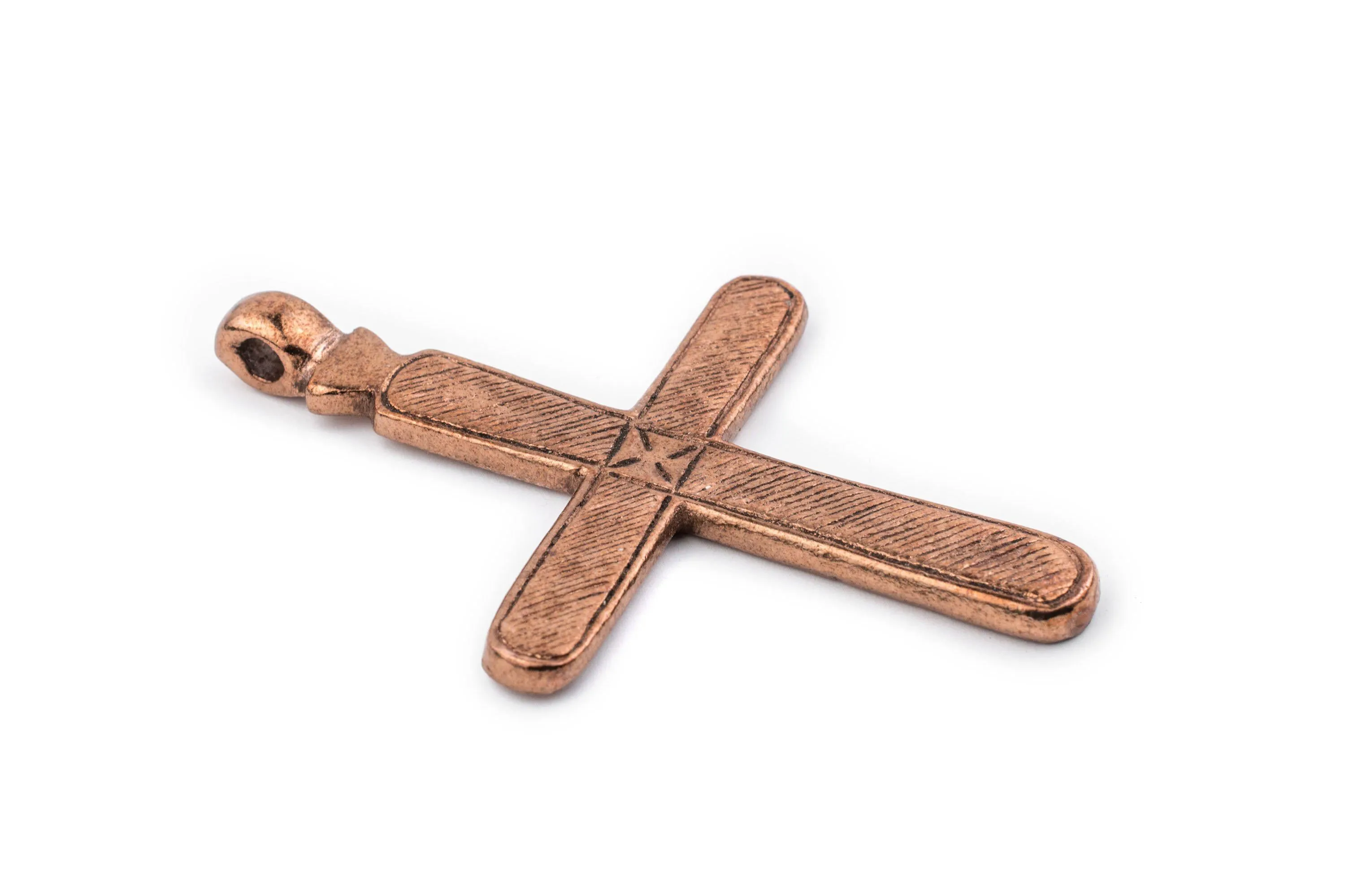 Addis Ethiopian Copper Cross Pendant (80x50mm)