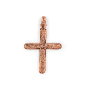 Addis Ethiopian Copper Cross Pendant (80x50mm)