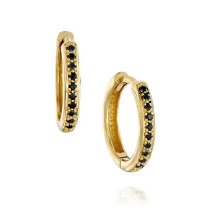 Adrian black diamonds hoop earrings