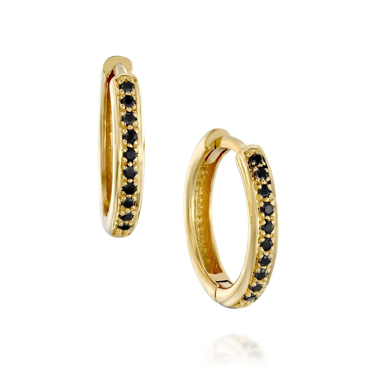 Adrian black diamonds hoop earrings