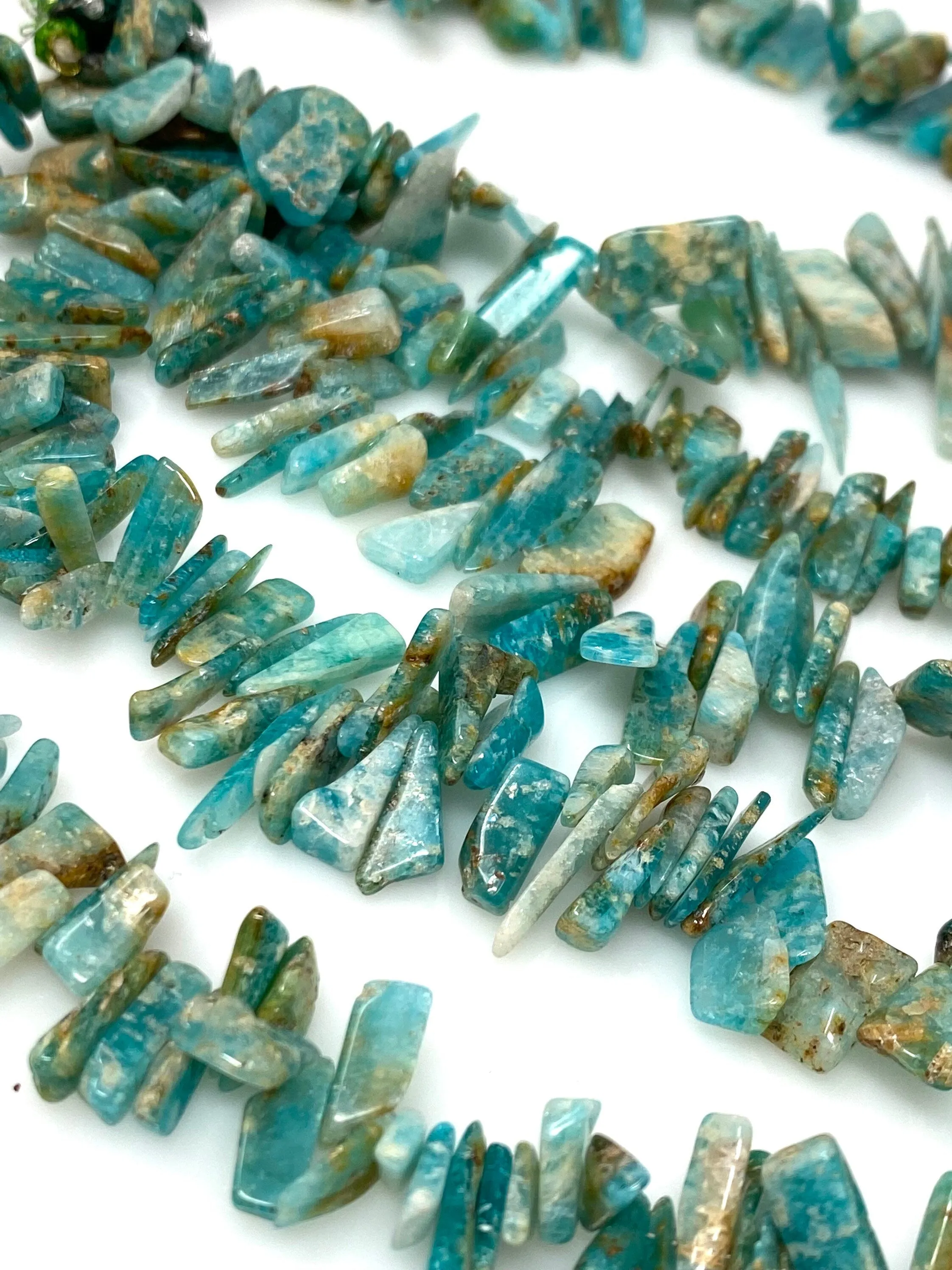 African Amazonite Gemstone Beads, Natural Rough Amazonite Polished Beads, Jewelry Supplies, Bulk Wholesale Beads, 8" Strand