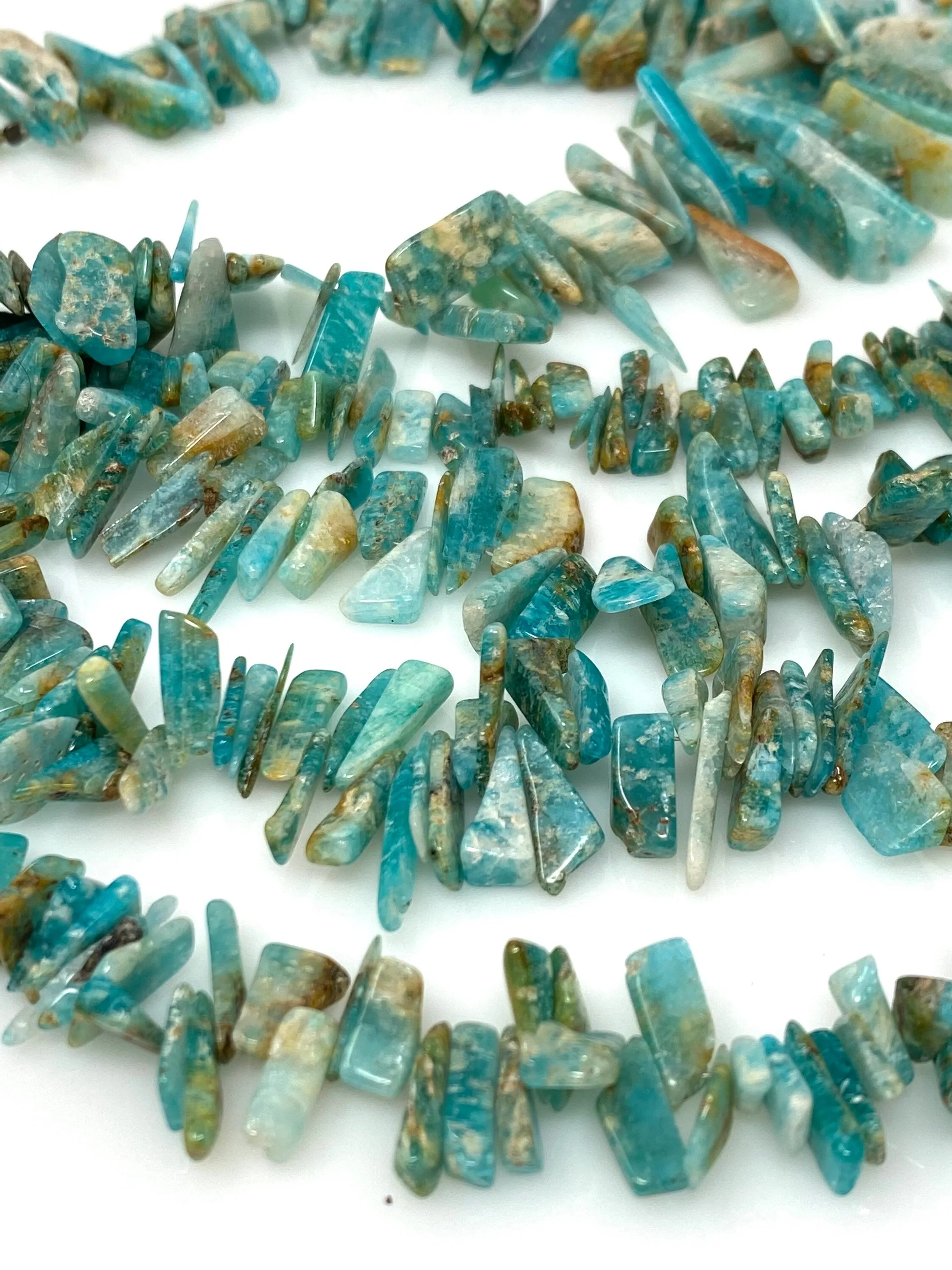 African Amazonite Gemstone Beads, Natural Rough Amazonite Polished Beads, Jewelry Supplies, Bulk Wholesale Beads, 8" Strand