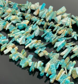 African Amazonite Gemstone Beads, Natural Rough Amazonite Polished Beads, Jewelry Supplies, Bulk Wholesale Beads, 8" Strand