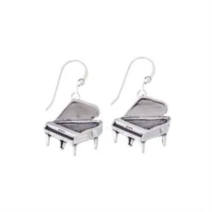 Aim Gifts Earrings | Silver Grand Piano