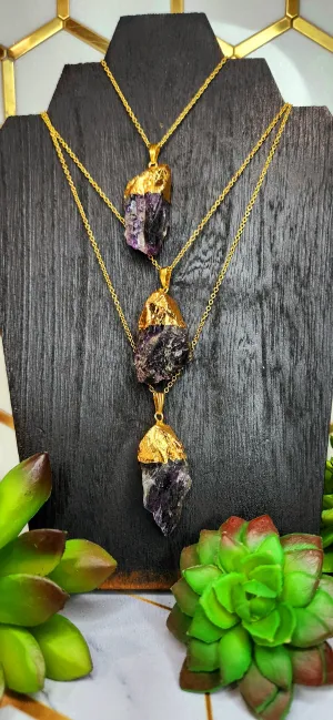 Amethyst Electroplated Pendants