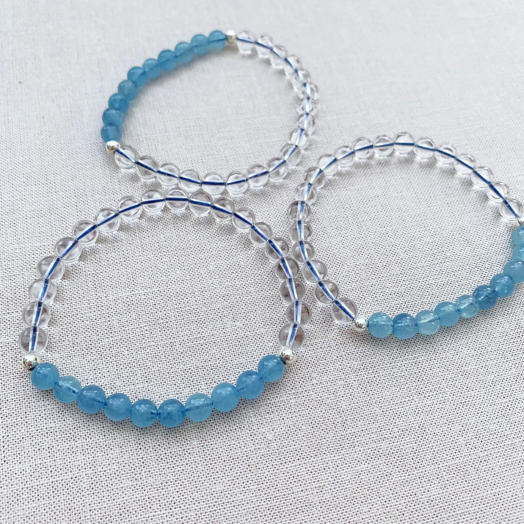 Aquamarine & Crystal Bracelet