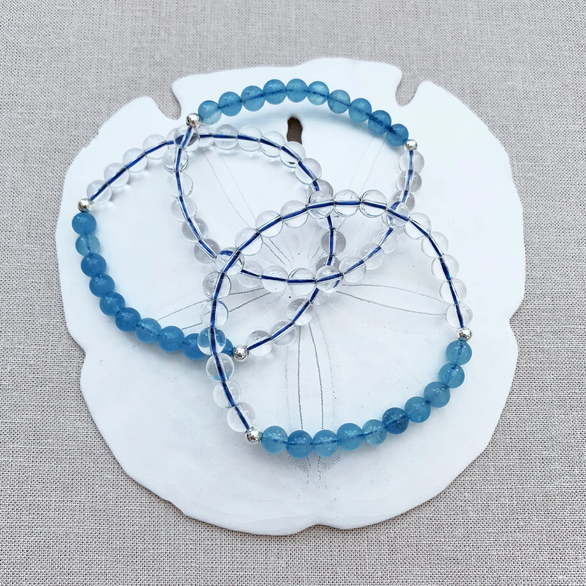 Aquamarine & Crystal Bracelet