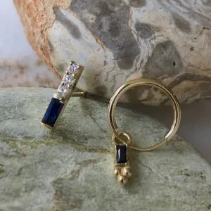 Ares - sapphire & diamonds symmetric earrings