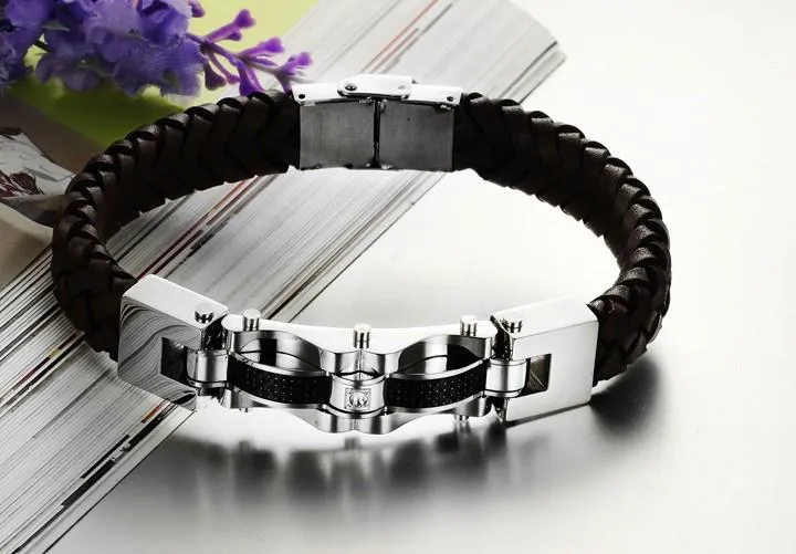 Armageddon Wing Men's Stainless Steel Bracelet (Brown)