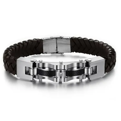 Armageddon Wing Men's Stainless Steel Bracelet (Brown)