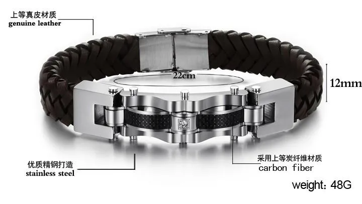 Armageddon Wing Men's Stainless Steel Bracelet (Brown)