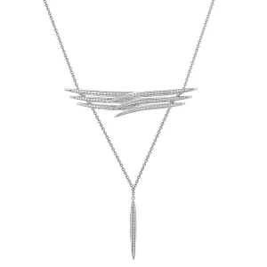 Armis Triple Row Necklace - 18ct White Gold & Diamond Pavé