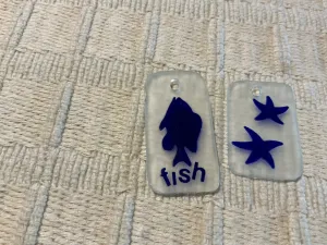Artisan Made Frosted Embossed Glass Focal Pieces #7367