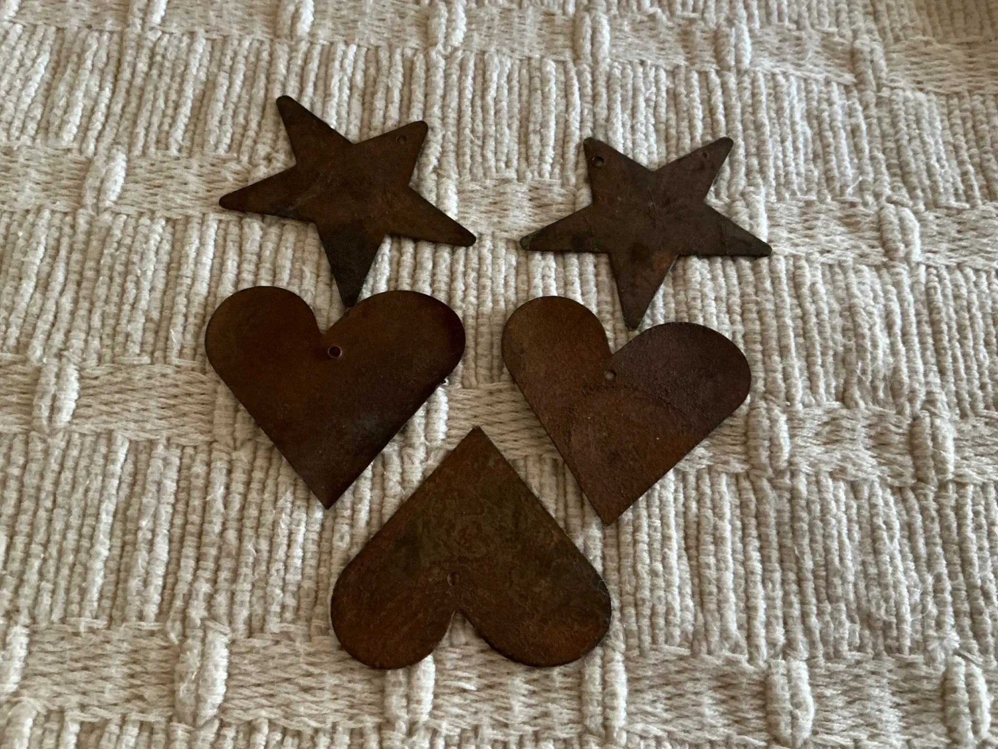 Artisan Made Rusty Stars & Hearts Pendants #7363