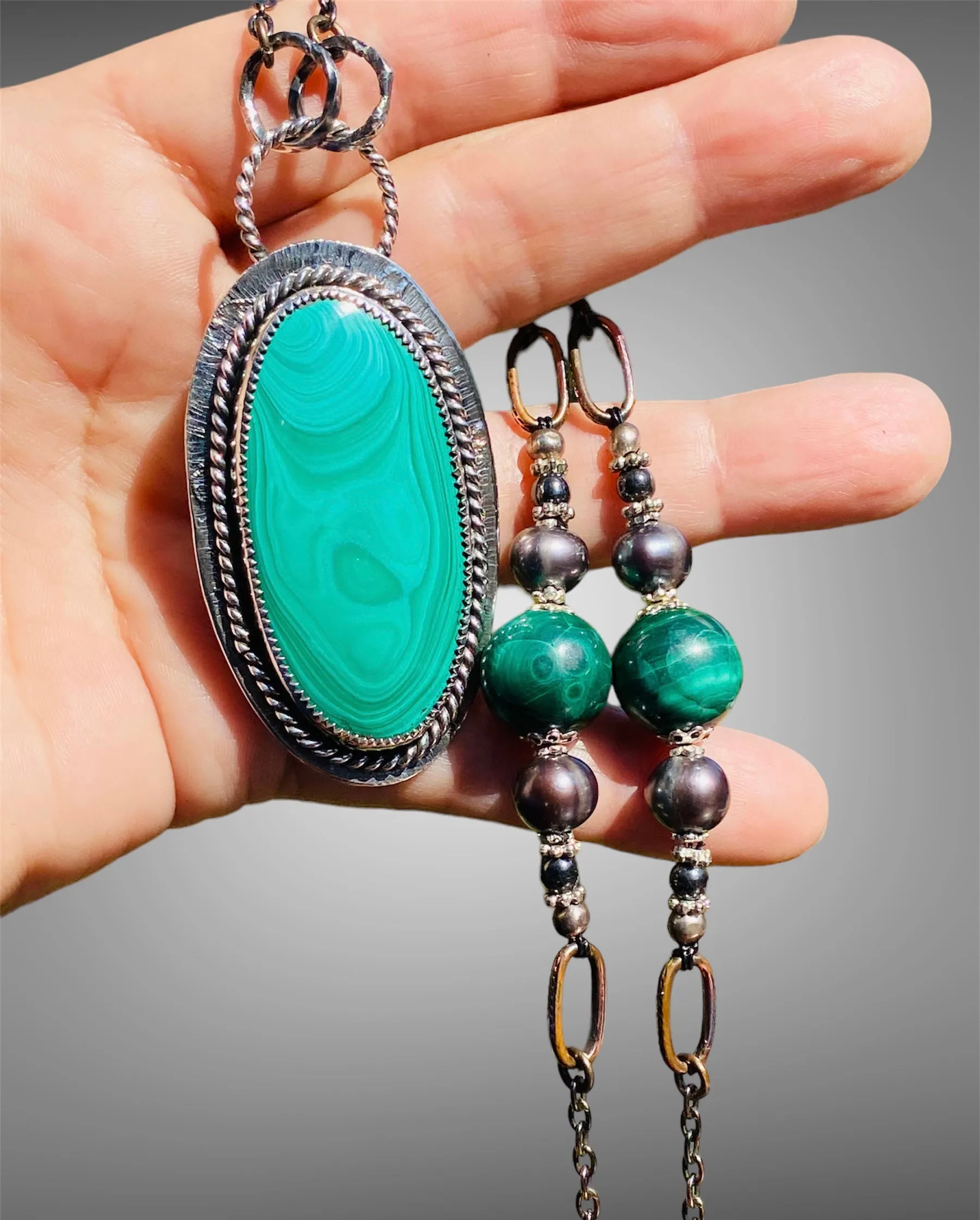 Artisan Malachite Boho Necklace