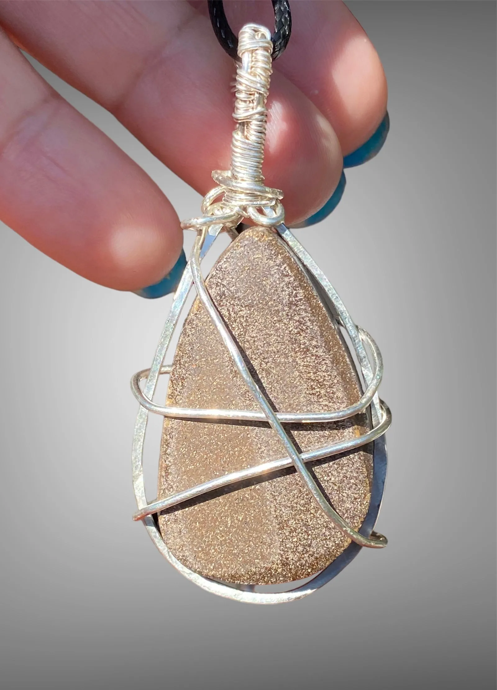 Australian Boulder Opal Wire Wrap Pendants