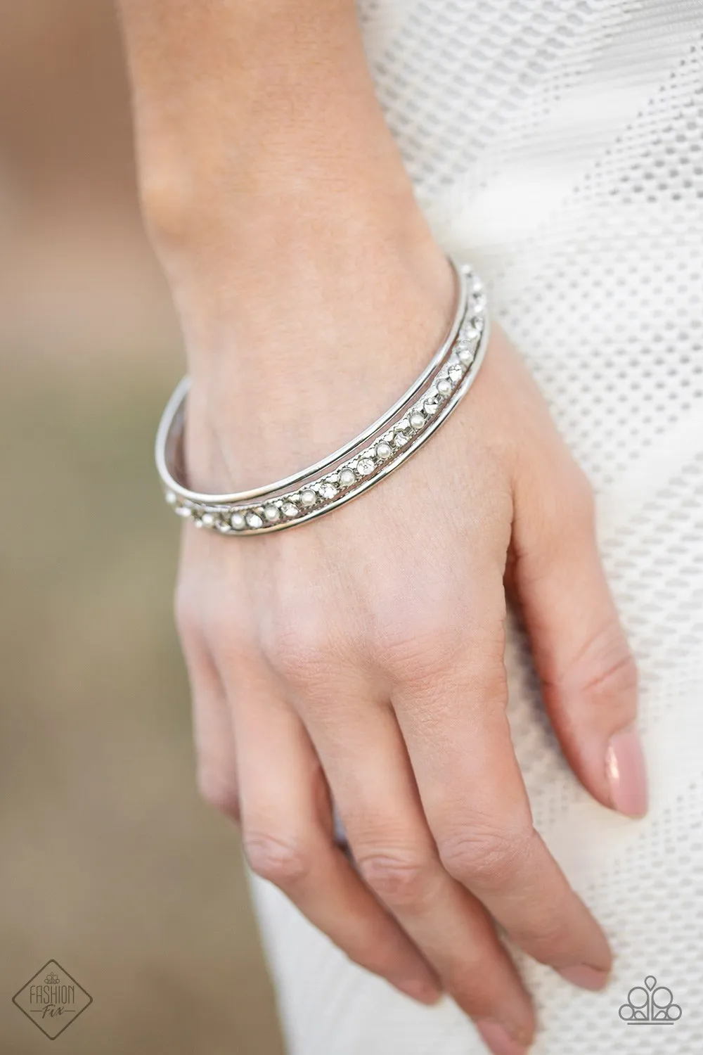 Ballroom Bauble - White Bracelet