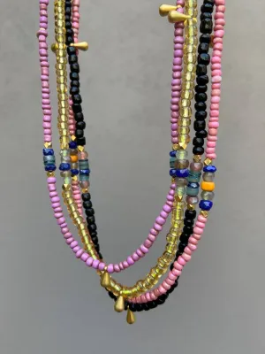 Bead Capsule Necklaces: Pink