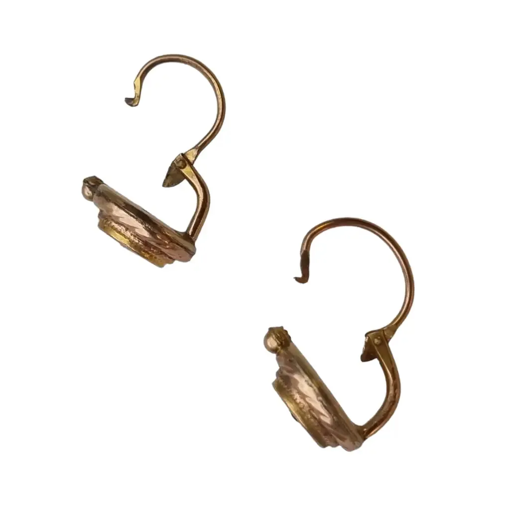 Belle epoque gold ruby ​​crystal earrings, unique gifts, antique jewelry.