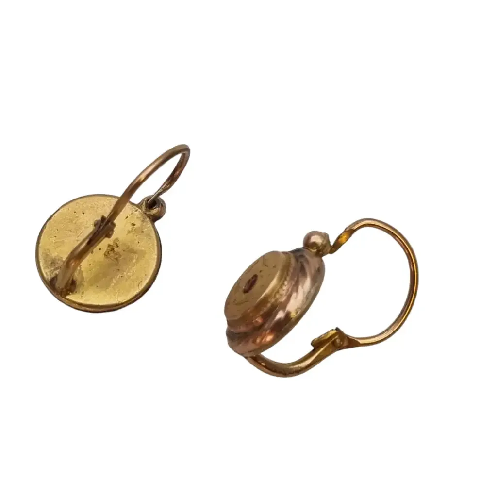 Belle epoque gold ruby ​​crystal earrings, unique gifts, antique jewelry.