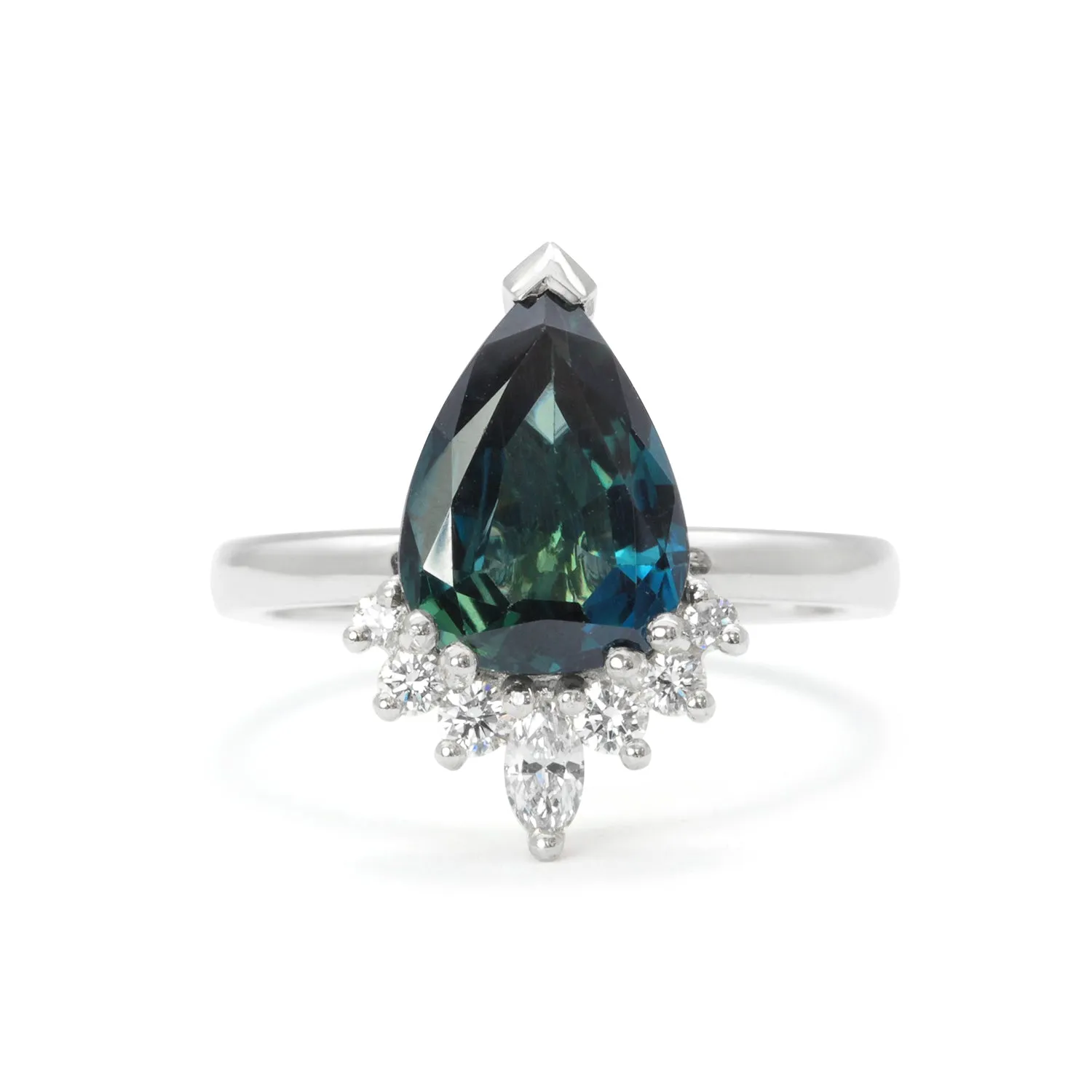 Bespoke Daniel Ethical Sapphire Half Halo Engagement Ring