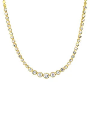 Bezel Set Graduated Tennis Necklace