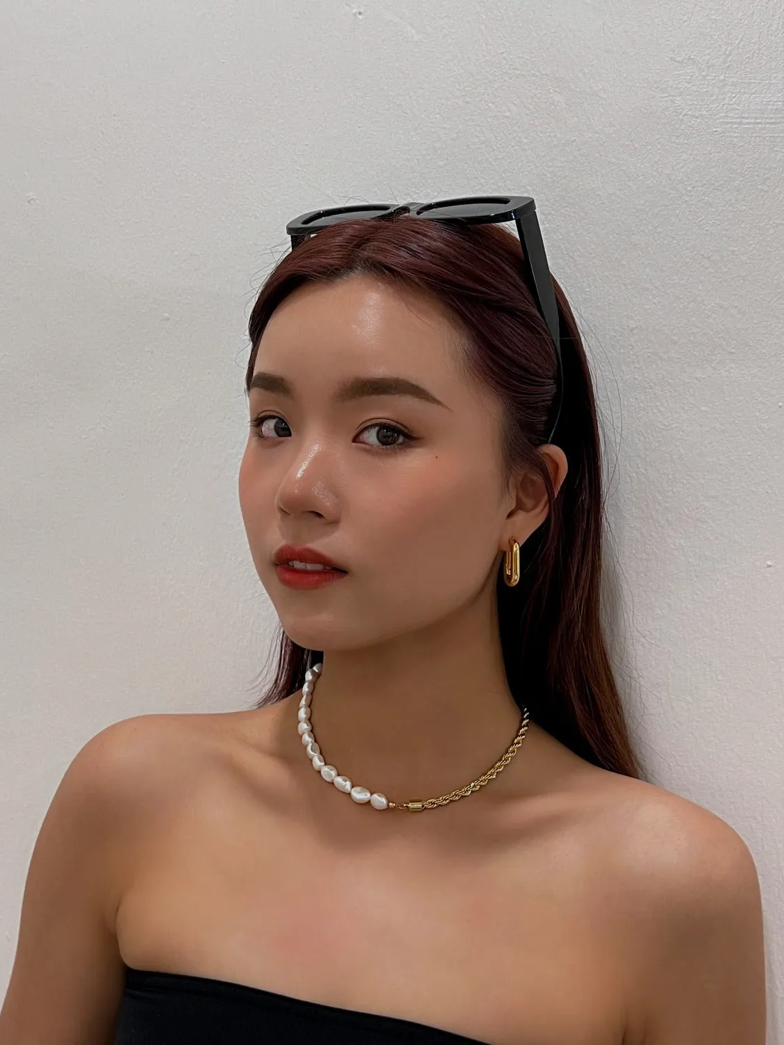 Blair Half Pearl Half Rope Chain Necklace