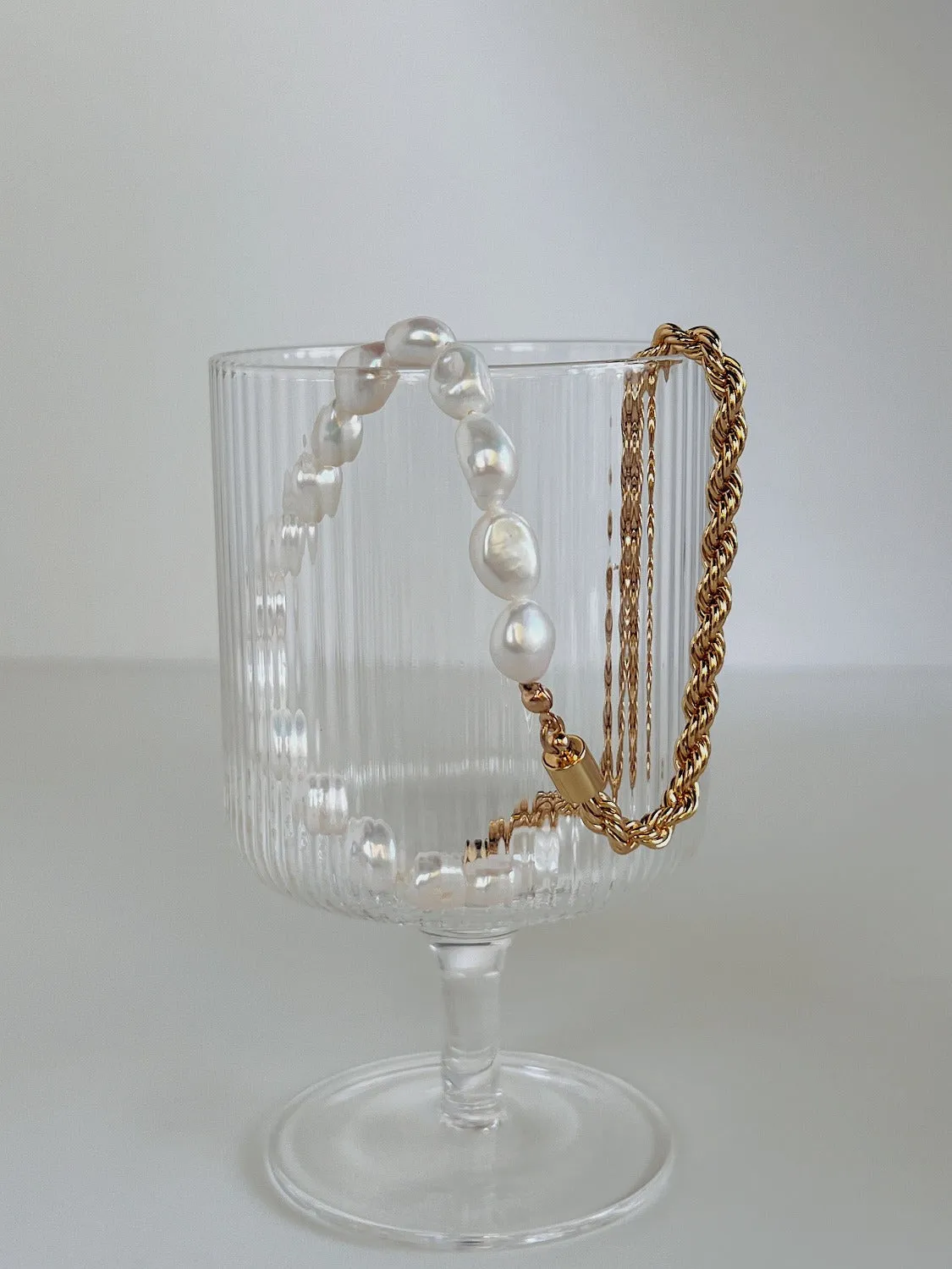 Blair Half Pearl Half Rope Chain Necklace