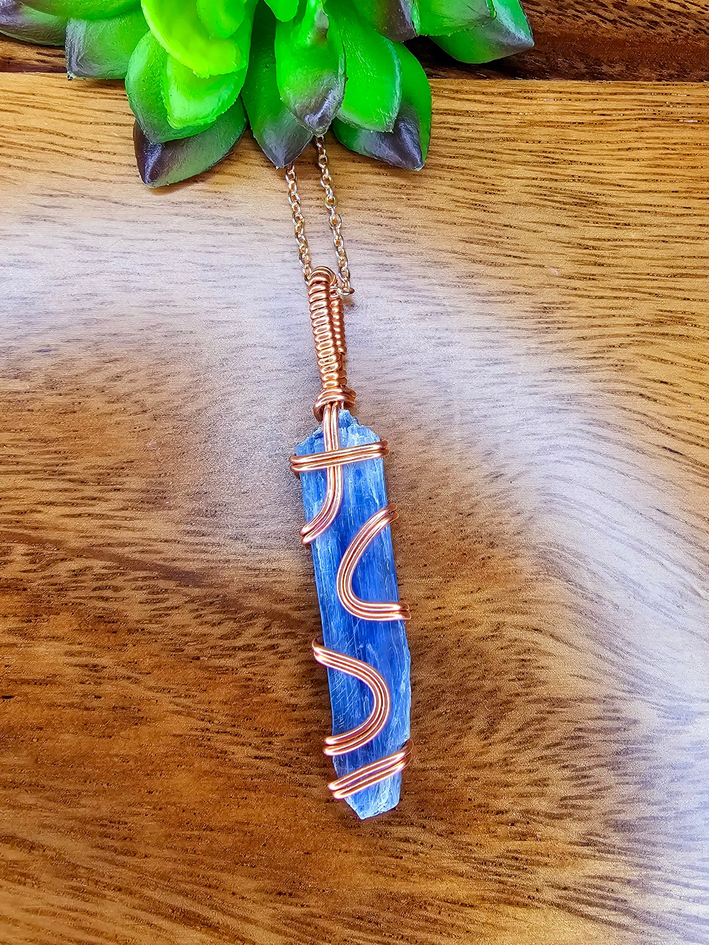 Blue Kyanite Copper Pendants