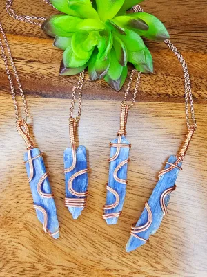 Blue Kyanite Copper Pendants