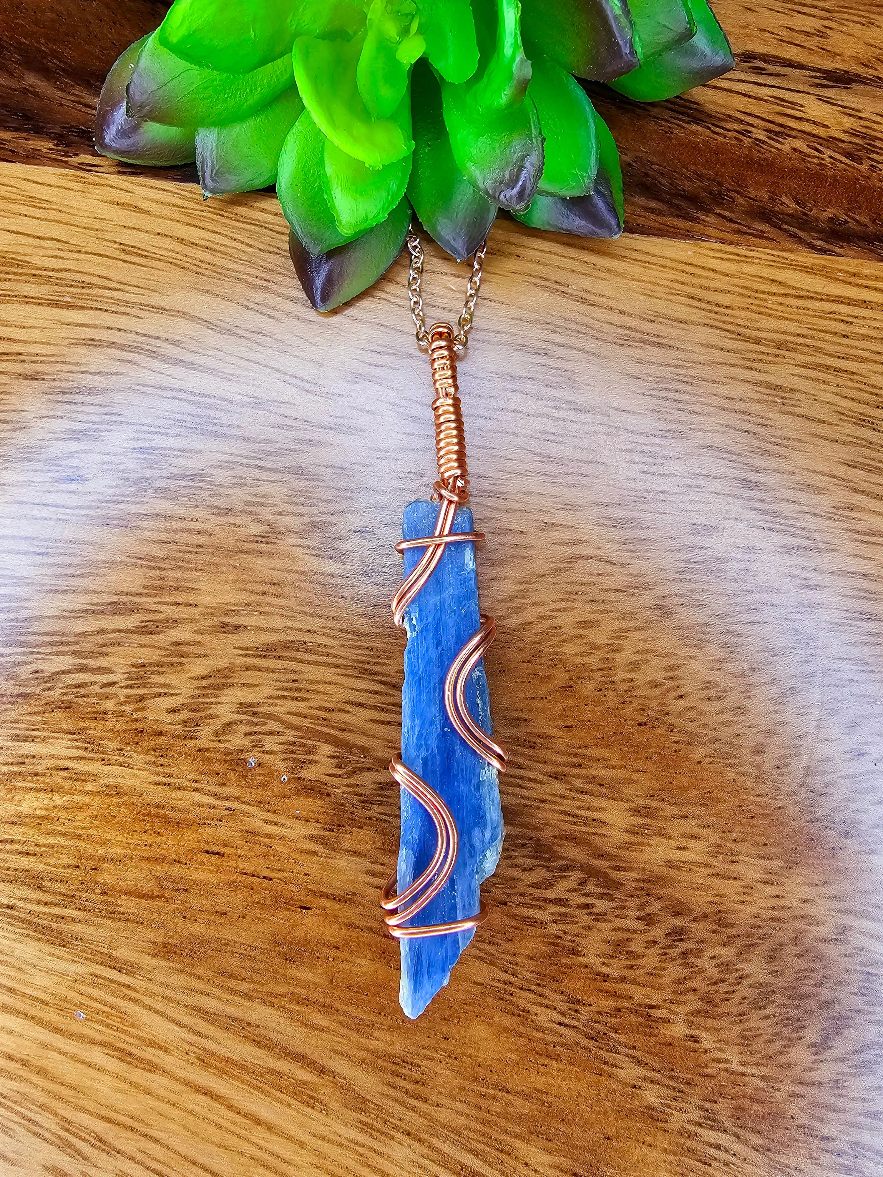 Blue Kyanite Copper Pendants