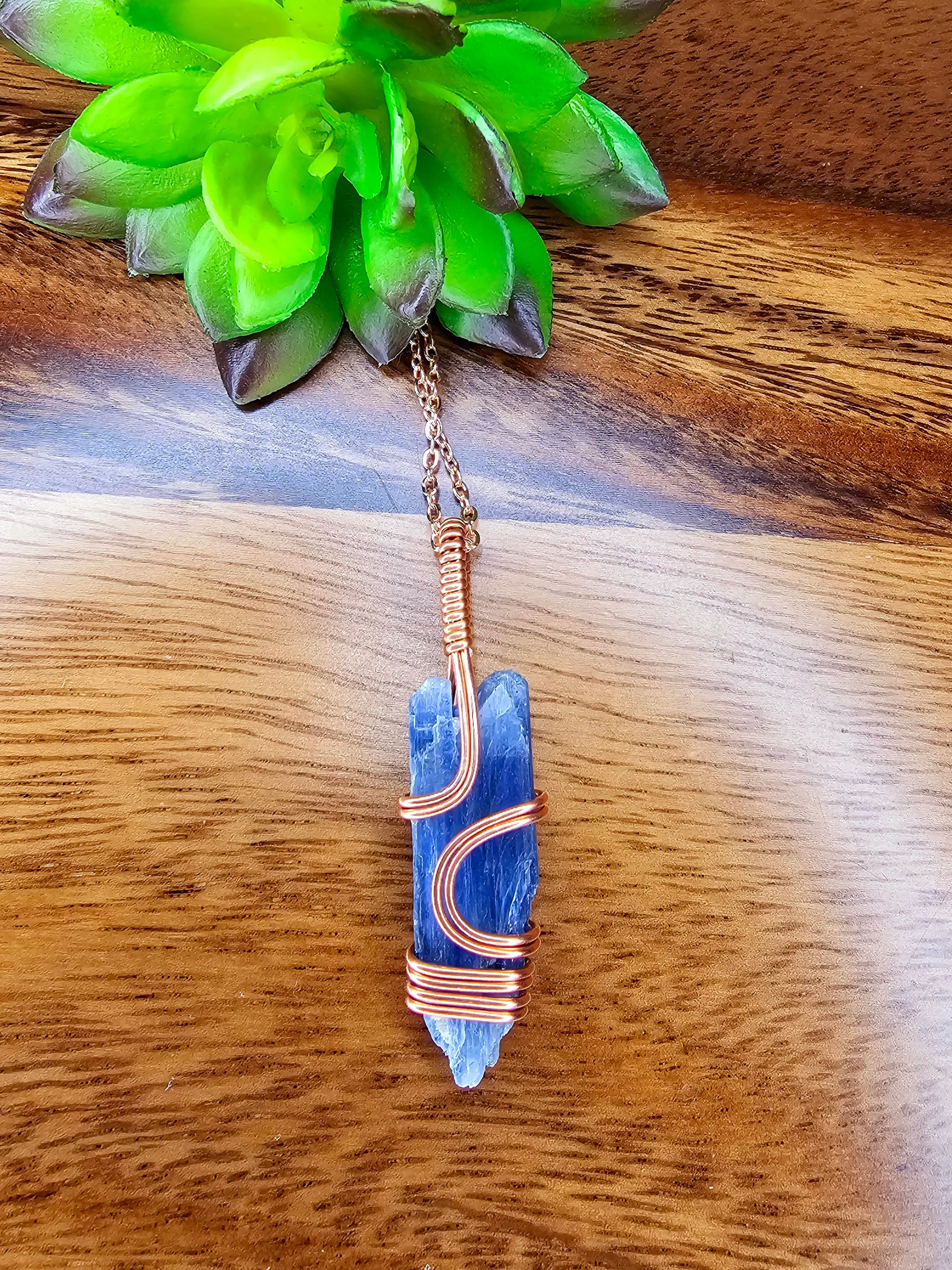 Blue Kyanite Copper Pendants