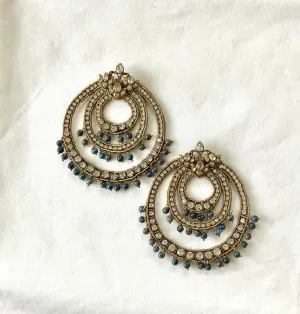Blue  Pearl Drop Earrings