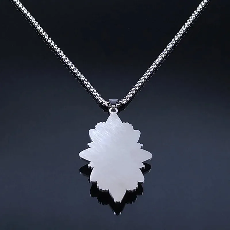 Bohemia Stainless Steel Natural Stone Pendant Necklaces for Women/Men