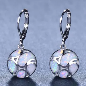 Bohemian Fire Opal Long Girl Earrings