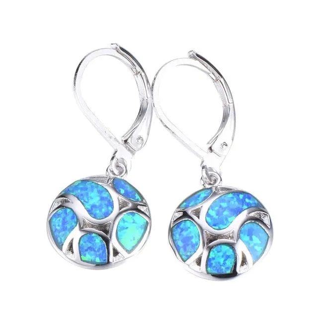 Bohemian Fire Opal Long Girl Earrings