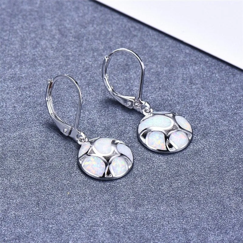 Bohemian Fire Opal Long Girl Earrings