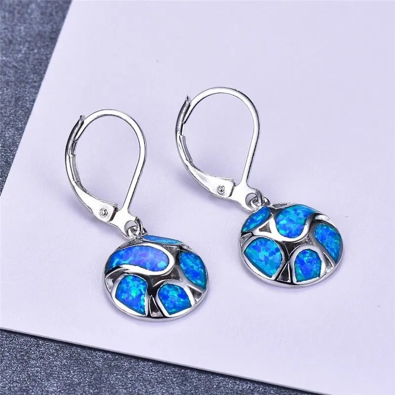 Bohemian Fire Opal Long Girl Earrings