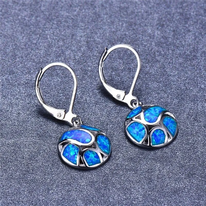 Bohemian Fire Opal Long Girl Earrings